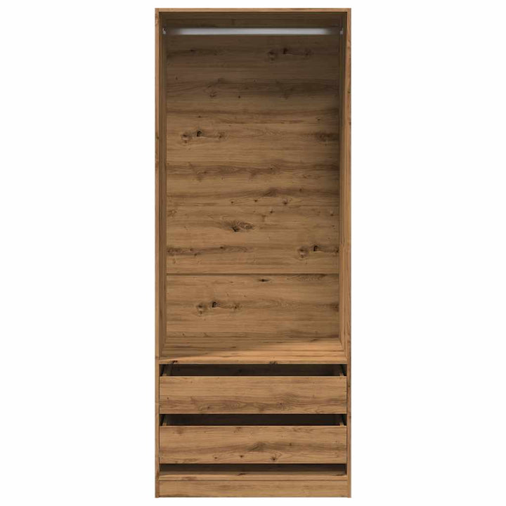 klædeskab 80x50x200 cm konstrueret træ egetræsfarve
