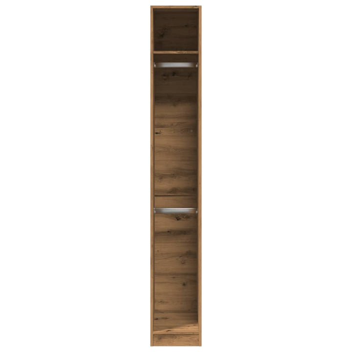 klædeskab 30x50x200 cm konstrueret træ egetræsfarve