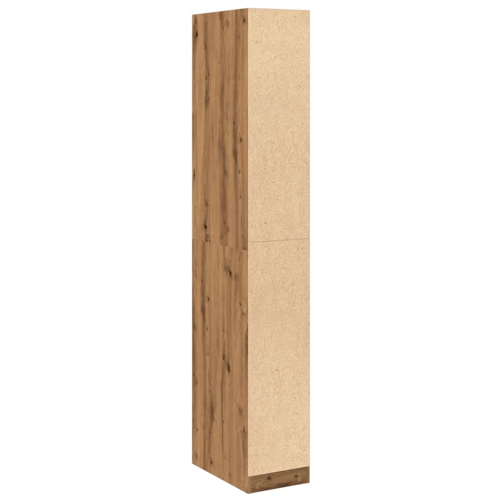 klædeskab 30x50x200 cm konstrueret træ egetræsfarve