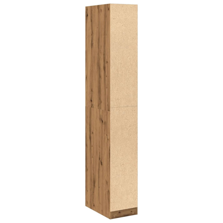 klædeskab 30x50x200 cm konstrueret træ egetræsfarve