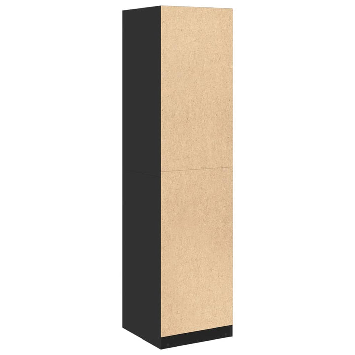 klædeskab 50x50x200 cm konstrueret træ sort
