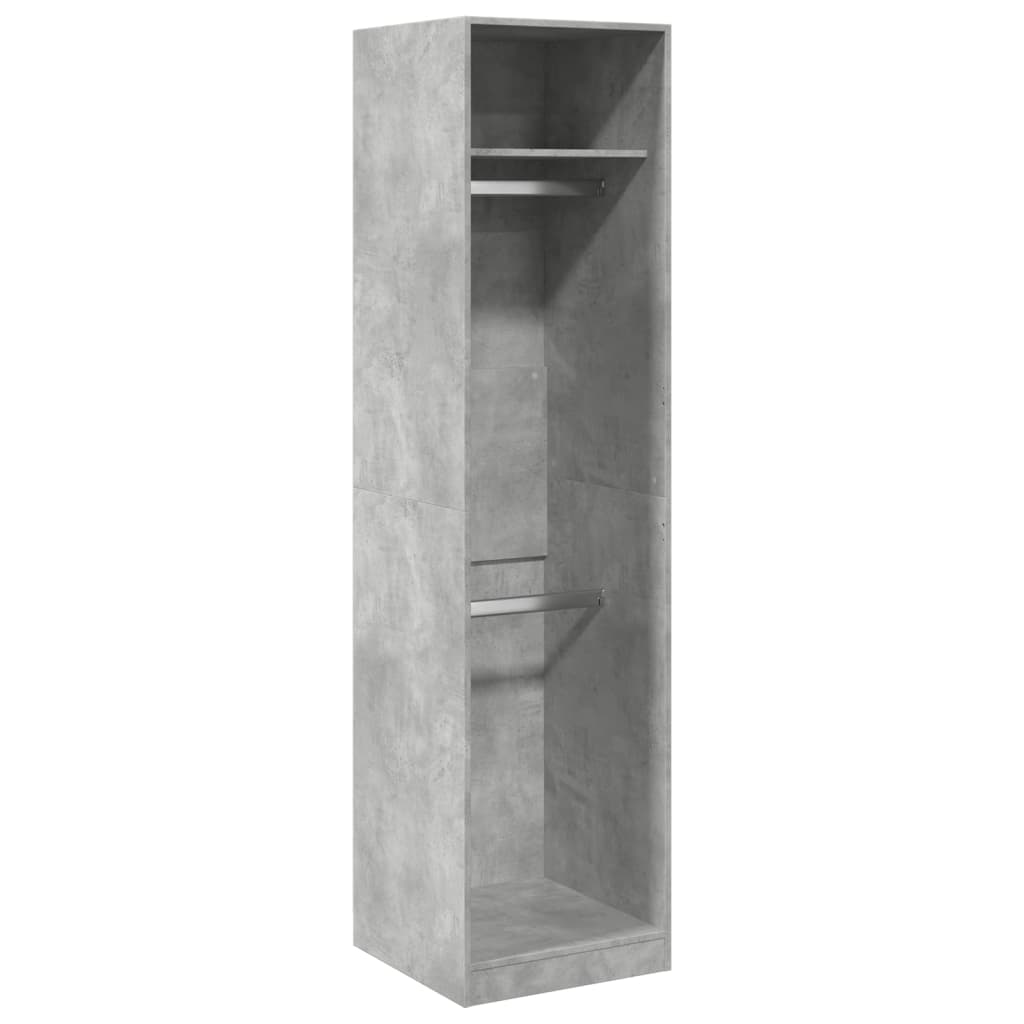 klædeskab 50x50x200 cm konstrueret træ betongrå