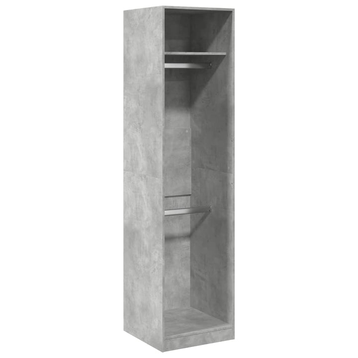 klædeskab 50x50x200 cm konstrueret træ betongrå