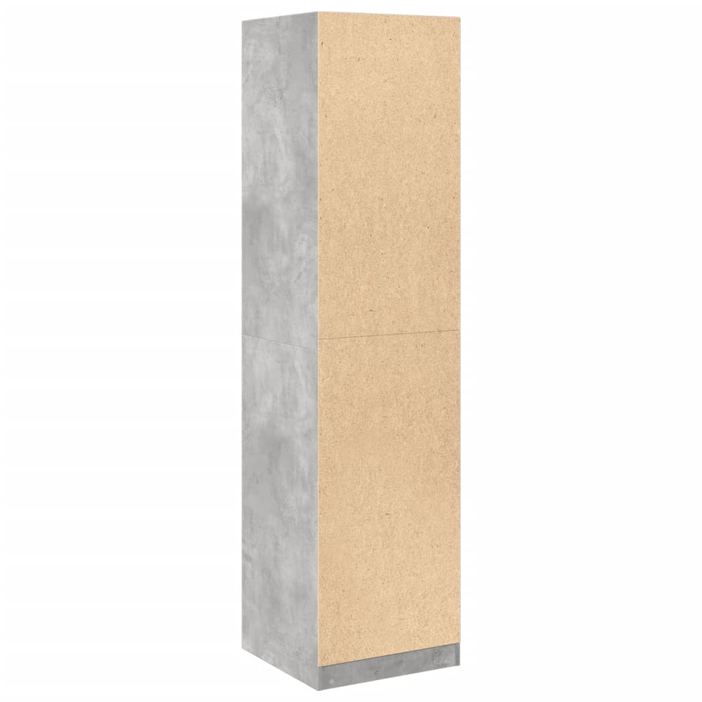 klædeskab 50x50x200 cm konstrueret træ betongrå
