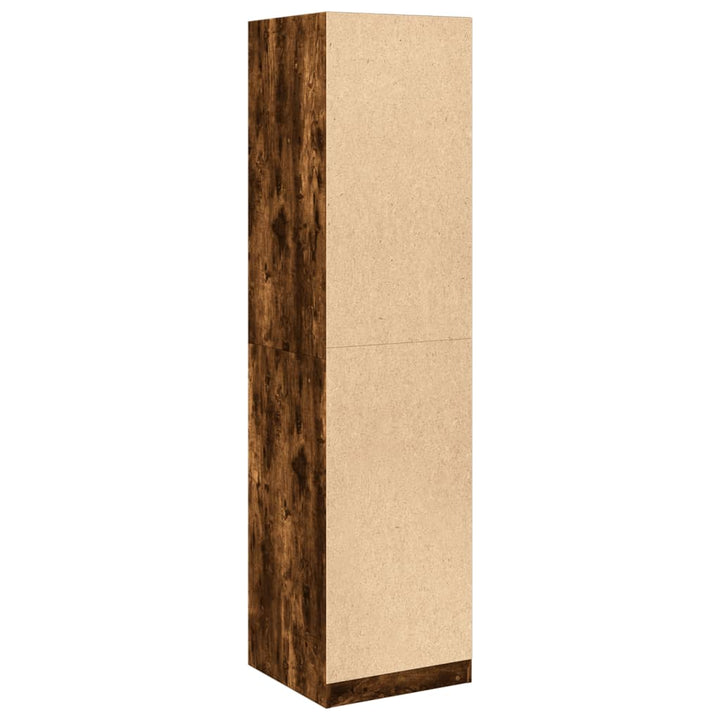 klædeskab 50x50x200 cm konstrueret træ røget egetræsfarve