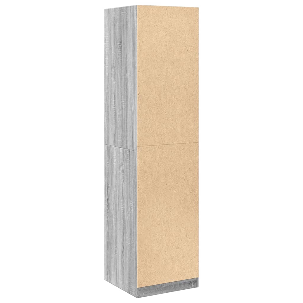 klædeskab 50x50x200 cm konstrueret træ grå sonoma-eg