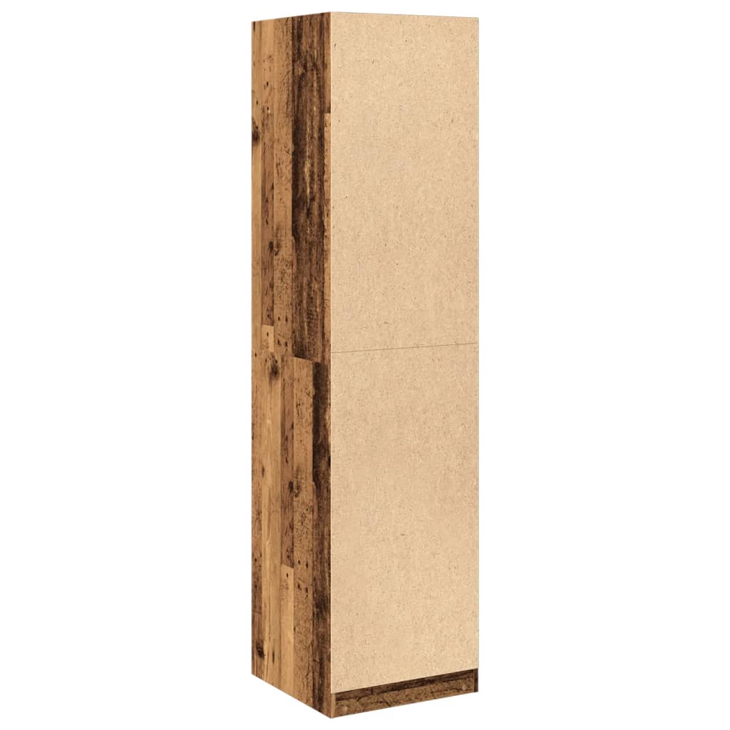 klædeskab 50x50x200 cm konstrueret træ gammelt træ-look