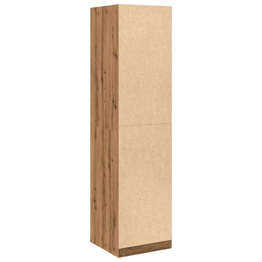 klædeskab 50x50x200 cm konstrueret træ egetræsfarve