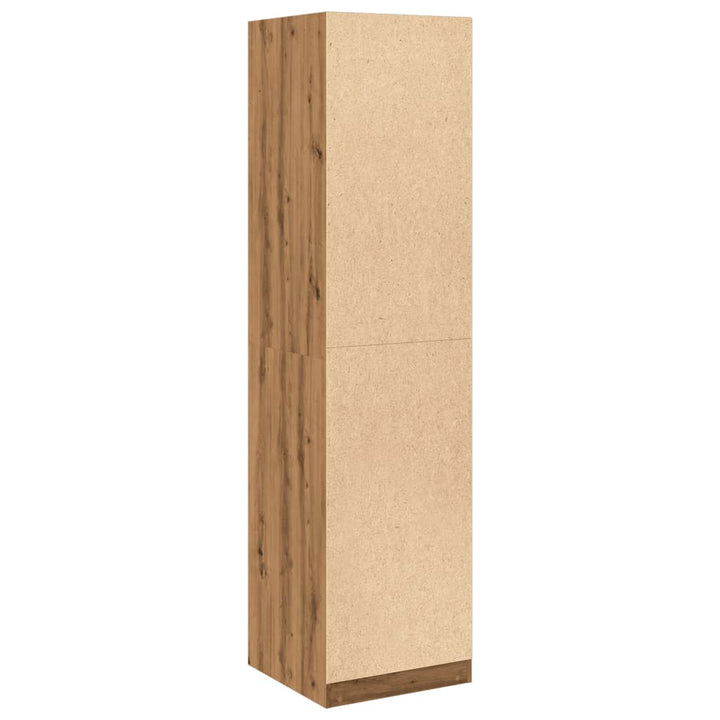 klædeskab 50x50x200 cm konstrueret træ egetræsfarve