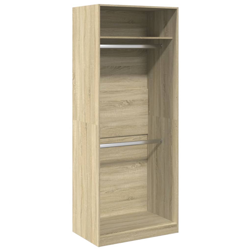 klædeskab 80x50x200 cm konstrueret træ sonoma-eg