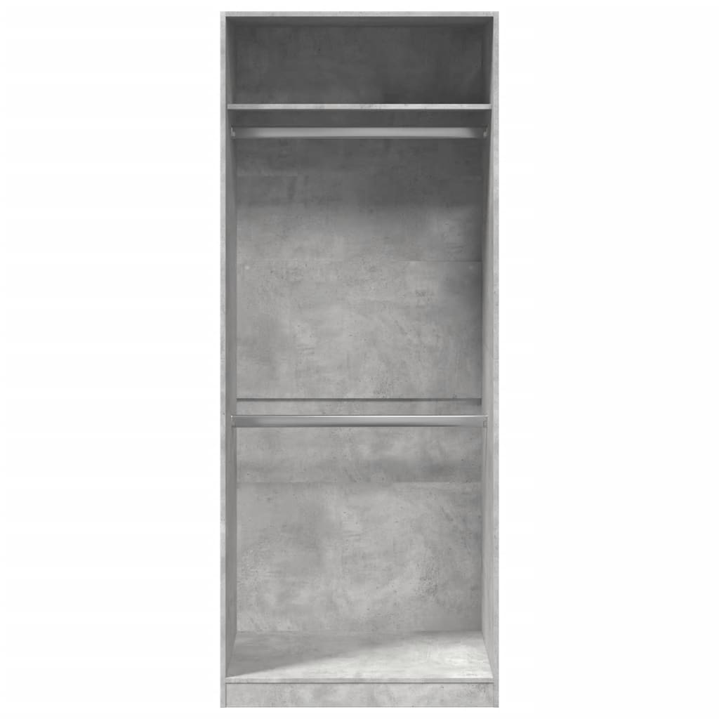 klædeskab 80x50x200 cm konstrueret træ betongrå