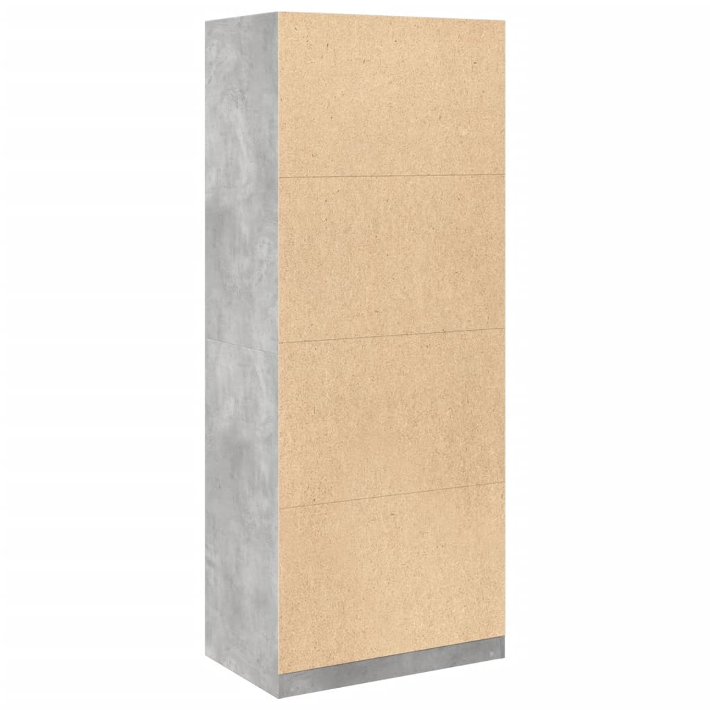klædeskab 80x50x200 cm konstrueret træ betongrå