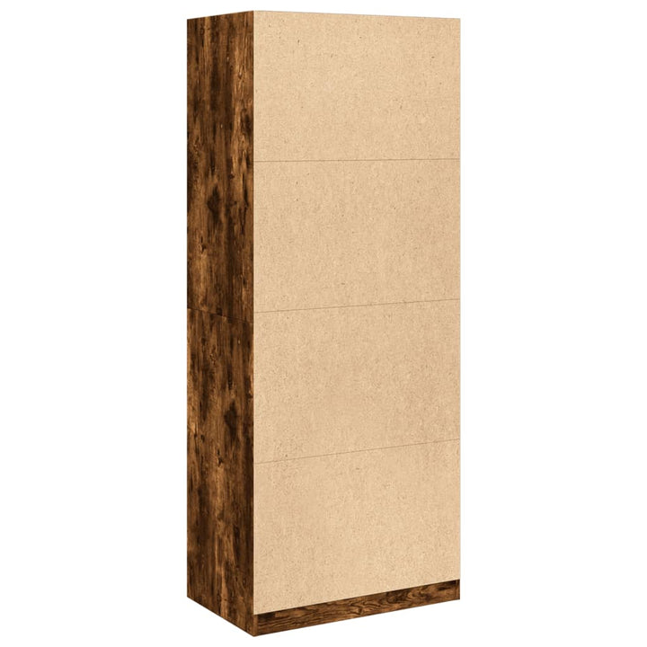 klædeskab 80x50x200 cm konstrueret træ røget egetræsfarve