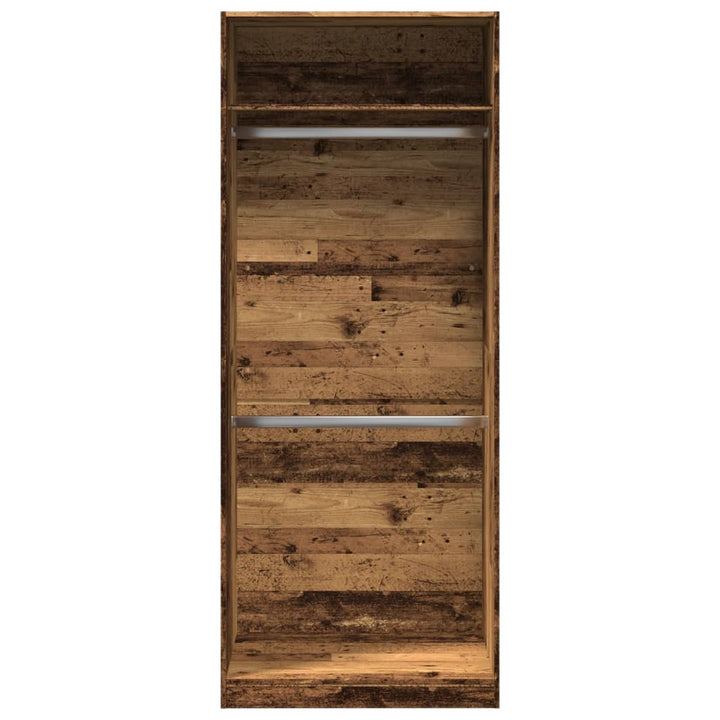 klædeskab 80x50x200 cm konstrueret træ gammelt træ-look