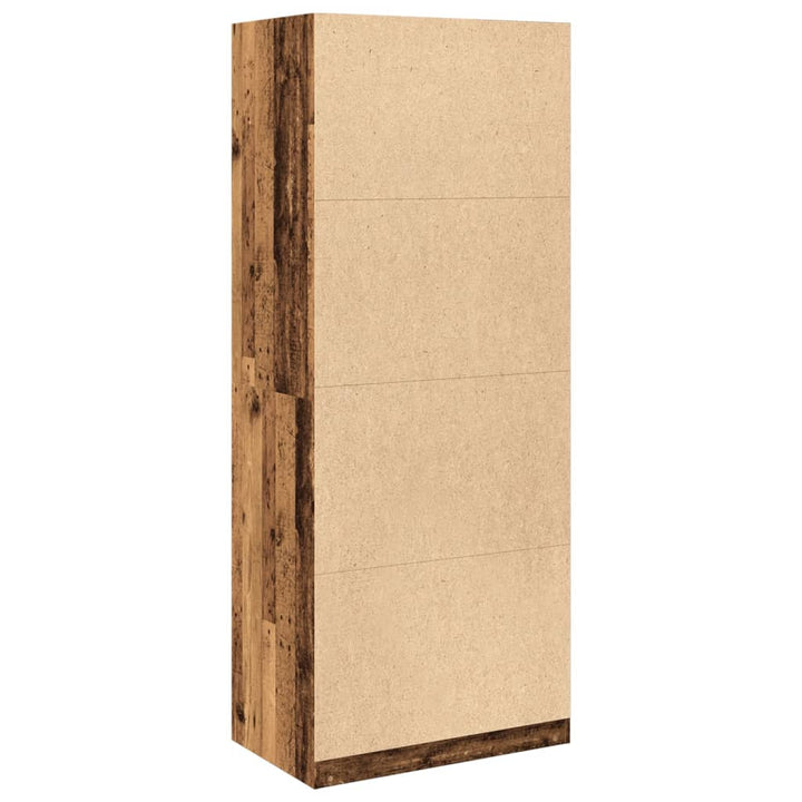 klædeskab 80x50x200 cm konstrueret træ gammelt træ-look