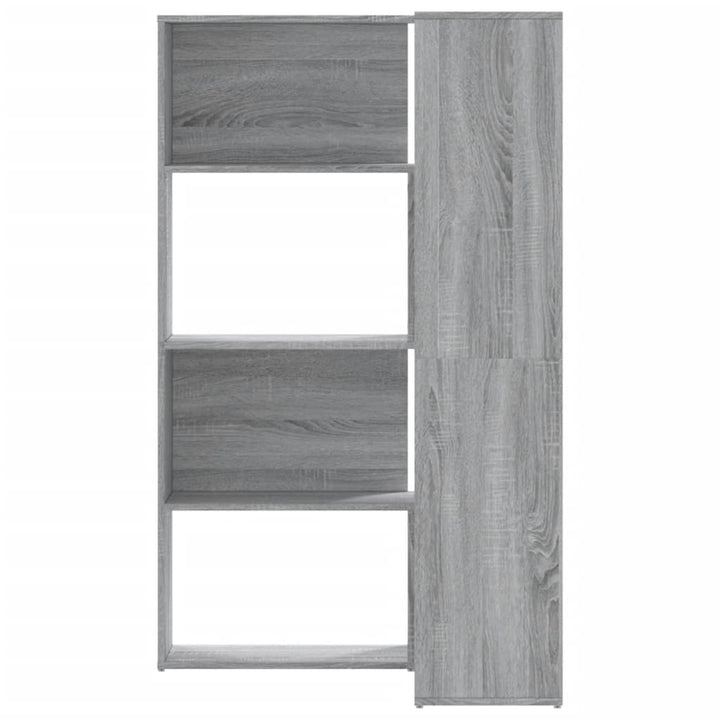 bogreol til hjørne 85x85x140 cm 4 hylder konstrueret træ