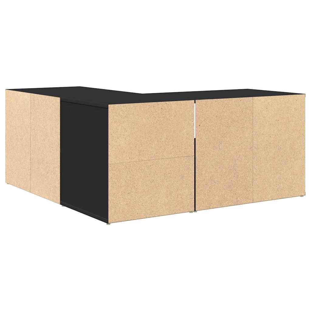hjørneskab 160x40x45 cm konstrueret træ sort