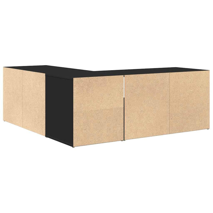 hjørneskab 200x40x45 cm konstrueret træ sort