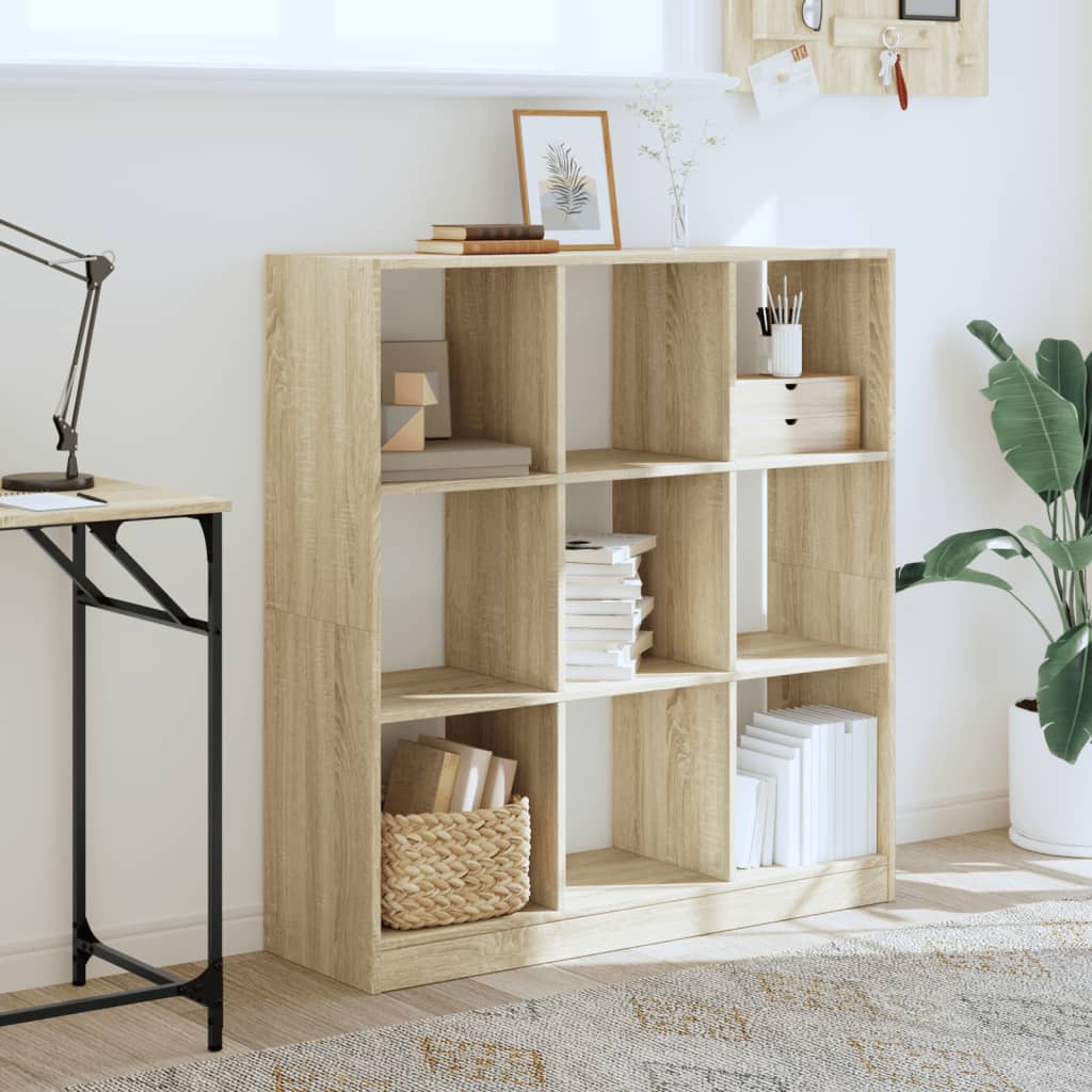 bogreol 102x32x108 cm konstrueret træ sonoma-eg