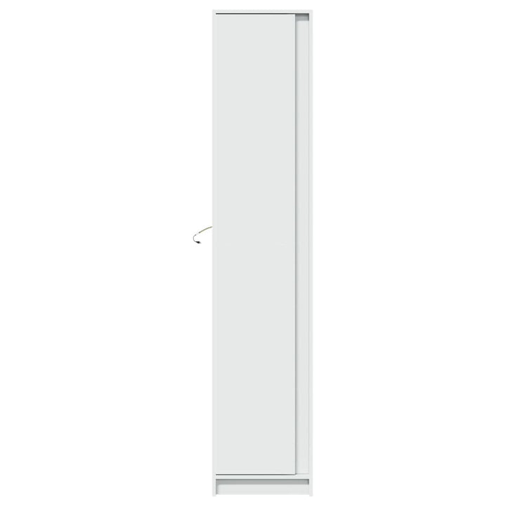 skab med LED-lys 41,5x32,5x200 cm konstrueret træ hvid