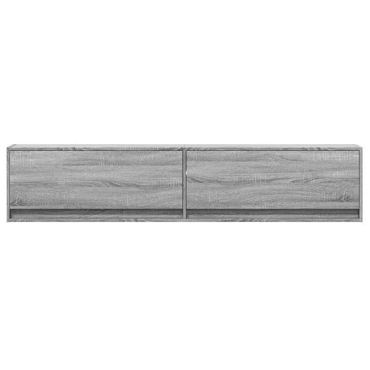 væghængt tv-bord med LED 180x31x38 cm grå sonoma-eg