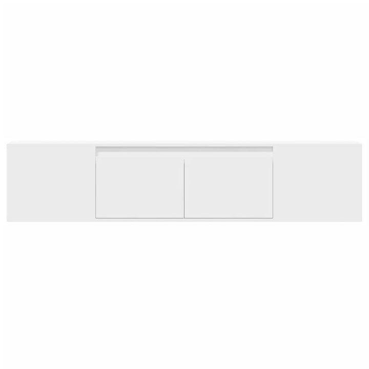 væghængt tv-bord med LED-lys 180x31x39,5 cm hvid