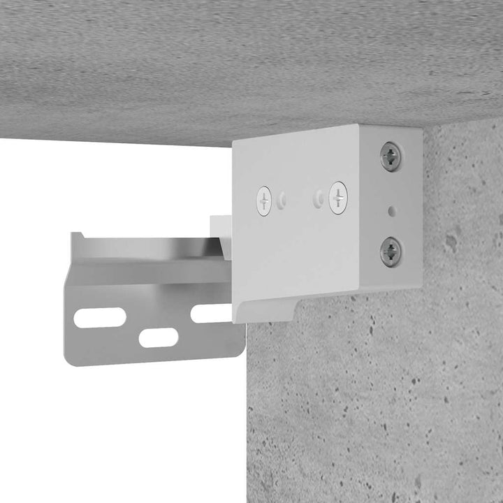 væghængt tv-bord med LED-lys 180x31x39,5 cm betongrå