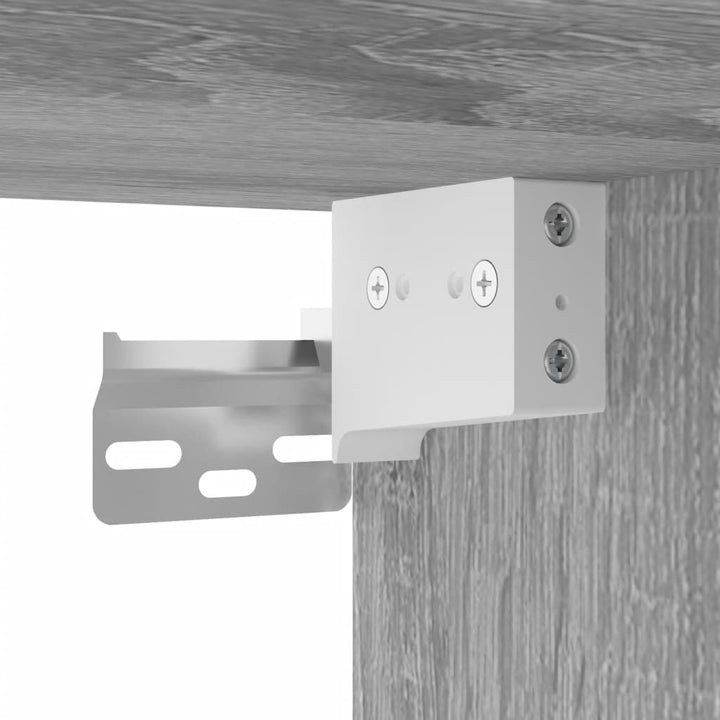 væghængt tv-bord med LED-lys 180x31x39,5 cm grå sonoma-eg