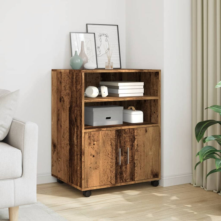 rullebord 60x48x81 cm konstrueret træ gammelt trælook