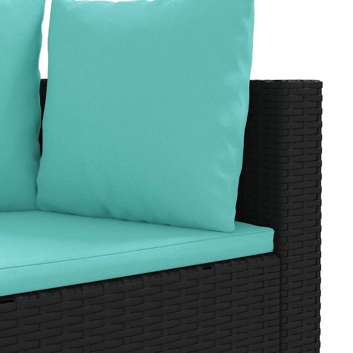 sofasæt til haven 7 dele med hynder polyrattan sort