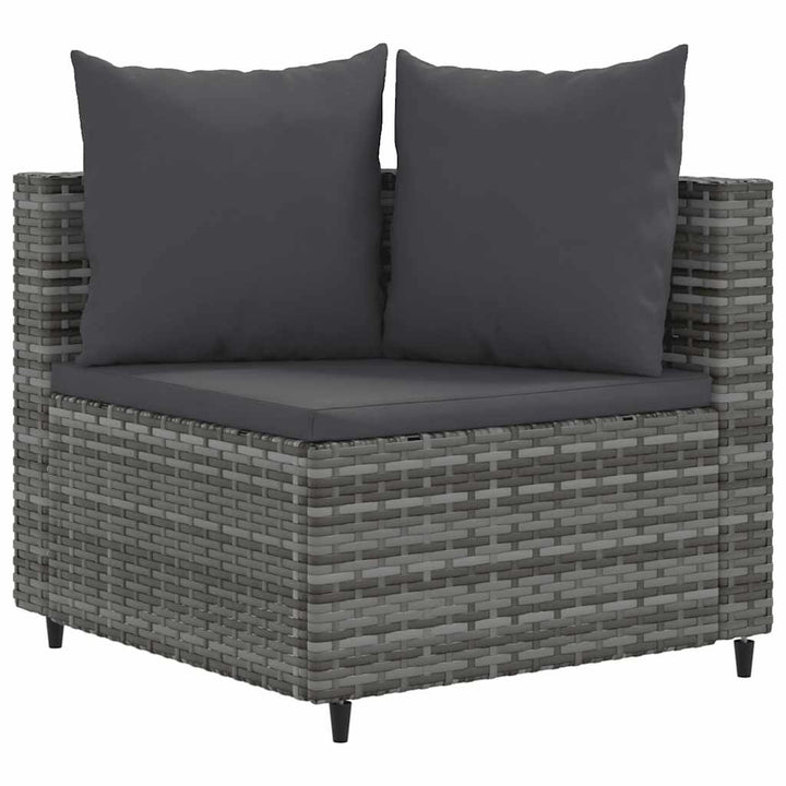 sofasæt til haven 6 dele med hynder polyrattan grå