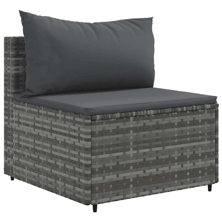 sofasæt til haven 6 dele med hynder polyrattan grå