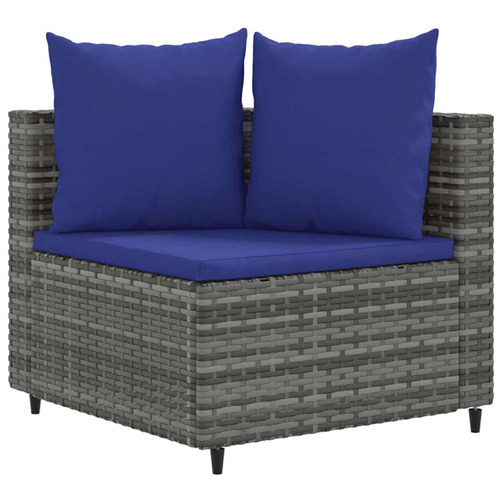 sofasæt til haven 6 dele med hynder polyrattan grå