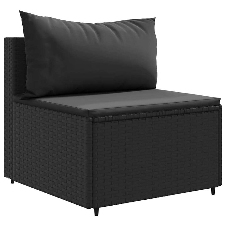 sofasæt til haven 6 dele med hynder polyrattan sort