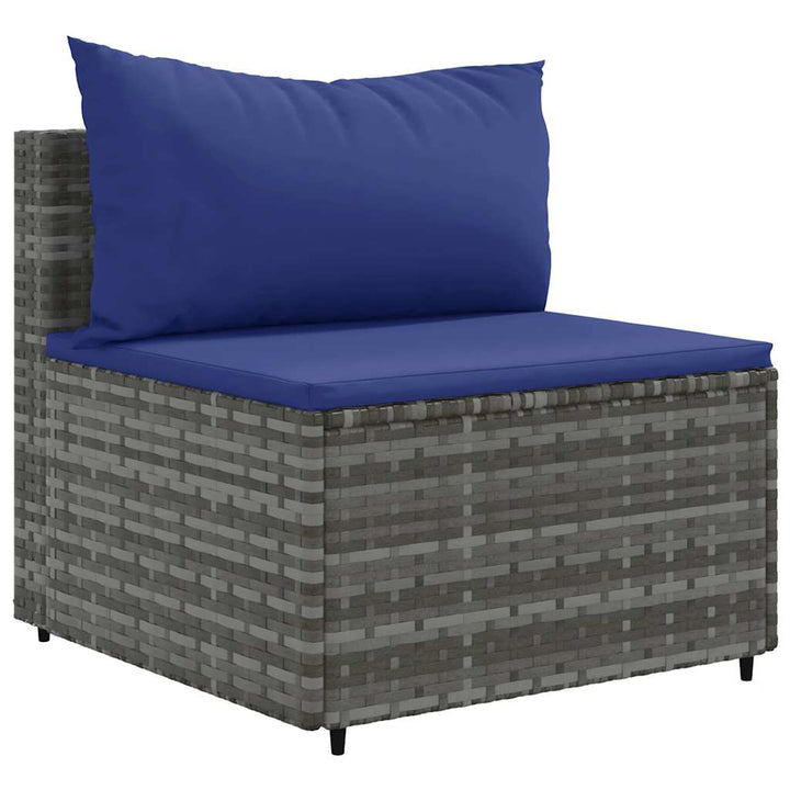 sofasæt til haven 6 dele med hynder polyrattan grå