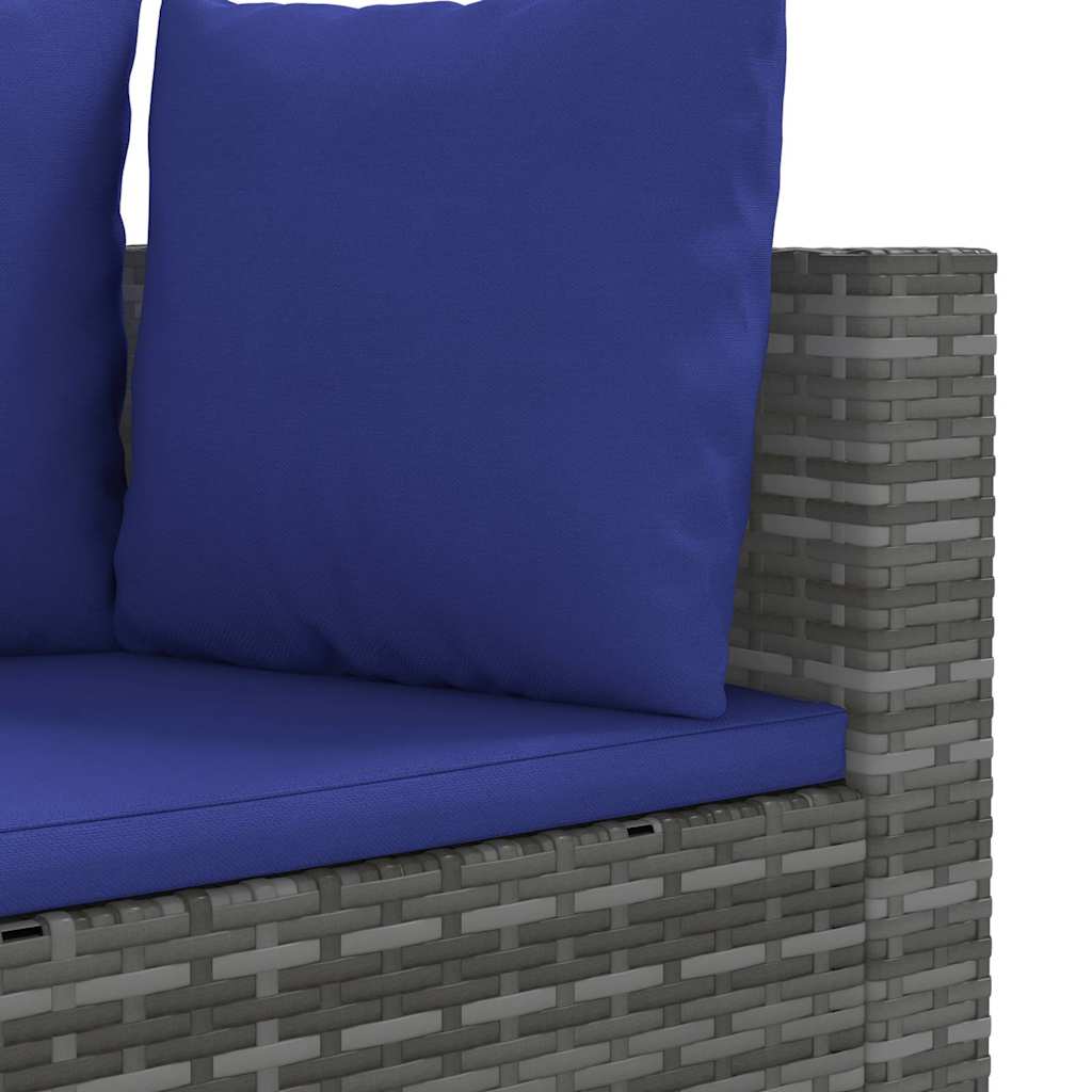 sofasæt til haven 6 dele med hynder polyrattan grå