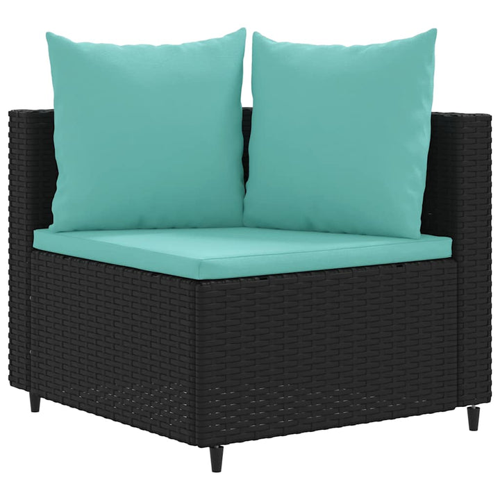 sofasæt til haven 7 dele med hynder polyrattan sort