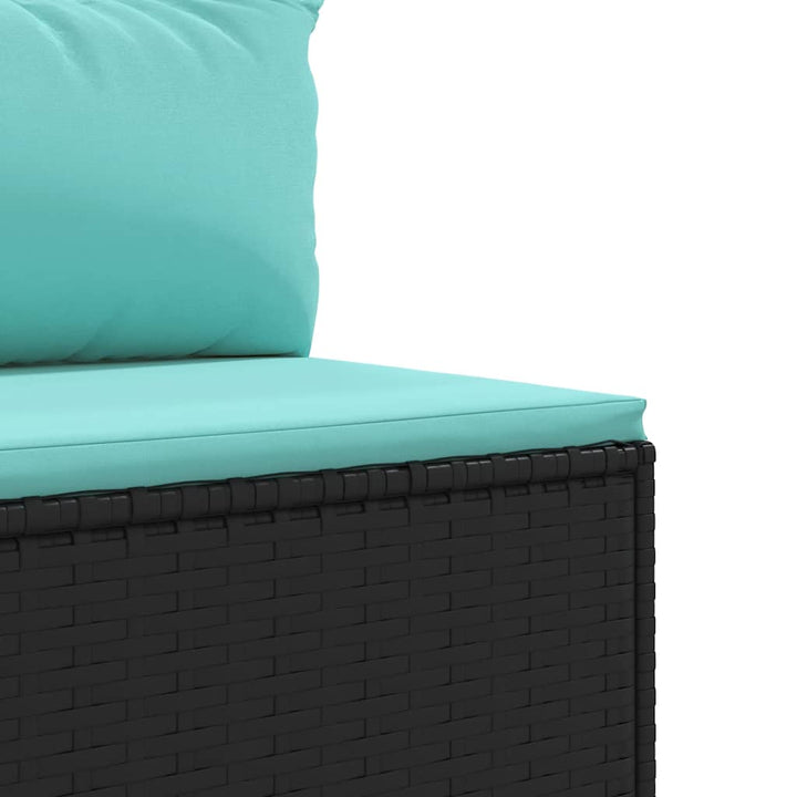 sofasæt til haven 7 dele med hynder polyrattan sort