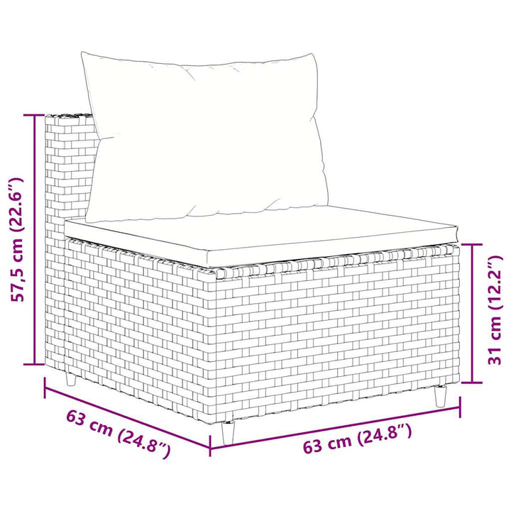 sofasæt til haven 7 dele med hynder polyrattan sort