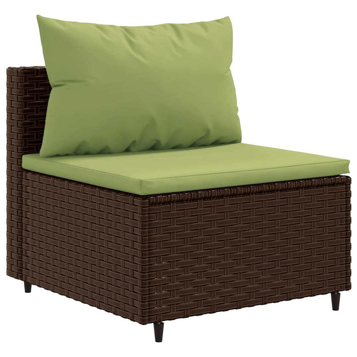sofasæt til haven 7 dele med hynder polyrattan brun