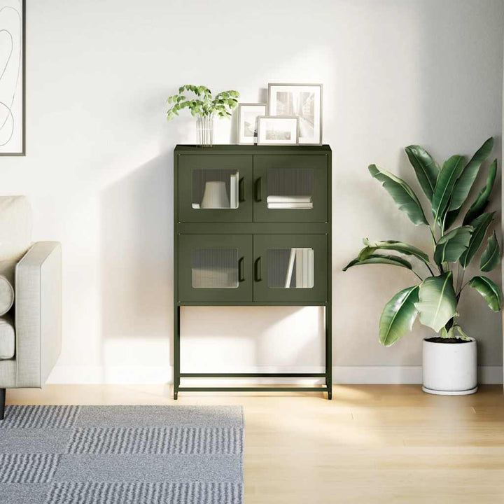 højskab 68x39x107 cm stål olivengrøn