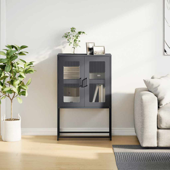 højskab 68x39x107 cm stål antracitgrå