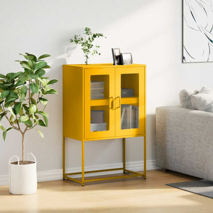 højskab 68x39x107 cm stål sennepsgul