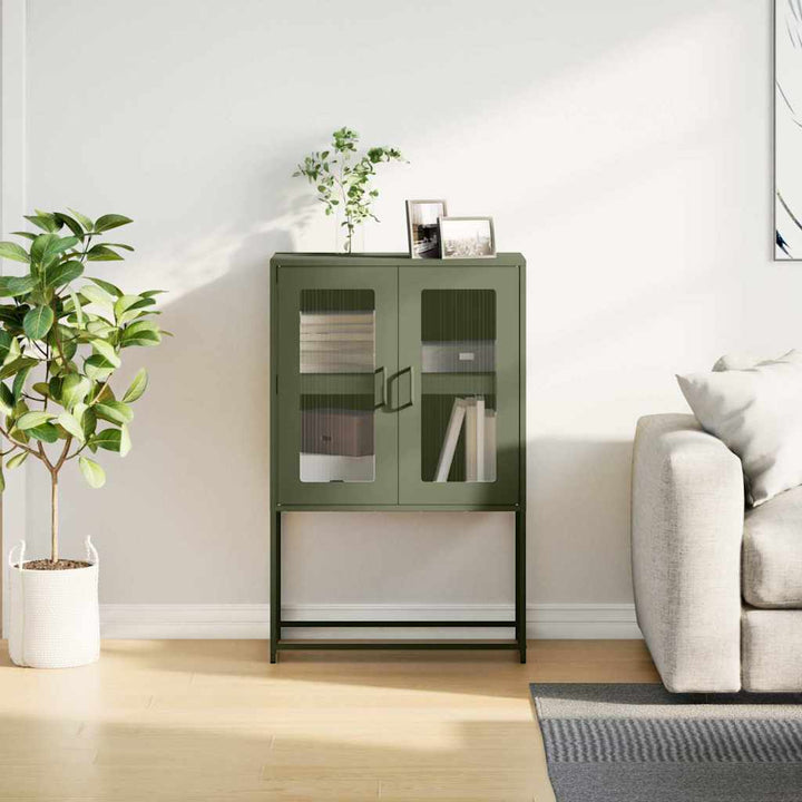 højskab 68x39x107 cm stål olivengrøn
