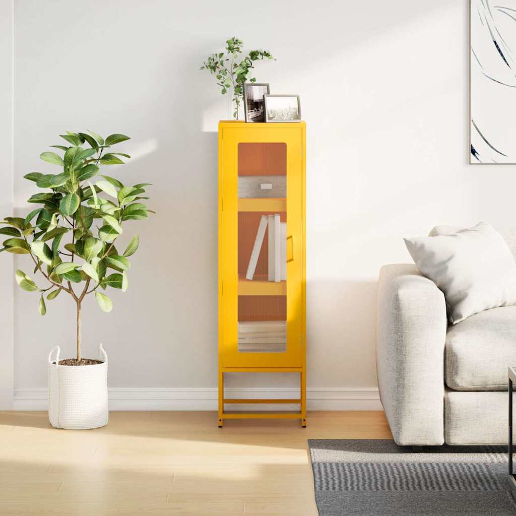 skab 36x39x123 cm koldvalset stål sennepsgul