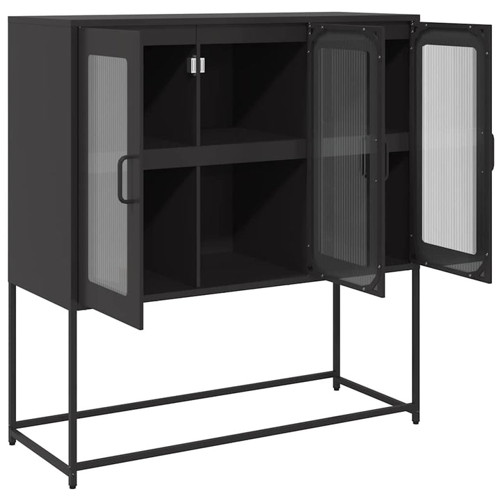 skænk 100,5x39x107 cm koldvalset stål sort