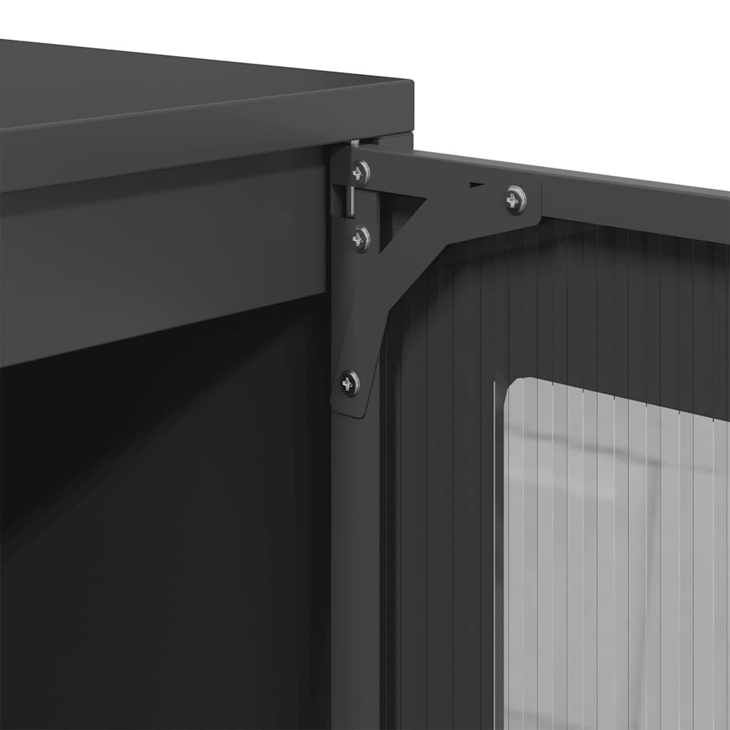 skænk 100,5x39x107 cm koldvalset stål sort