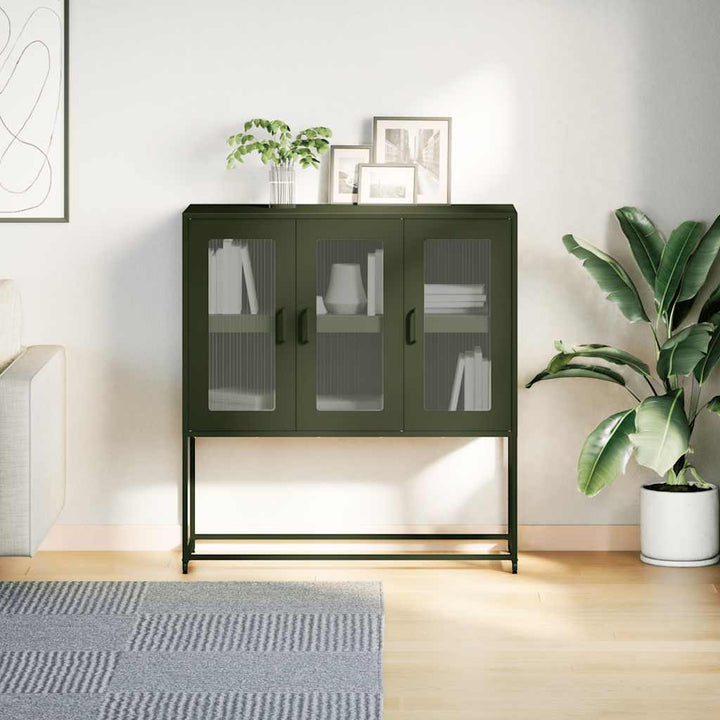 skab 100,5x39x107 cm koldvalset stål olivengrøn