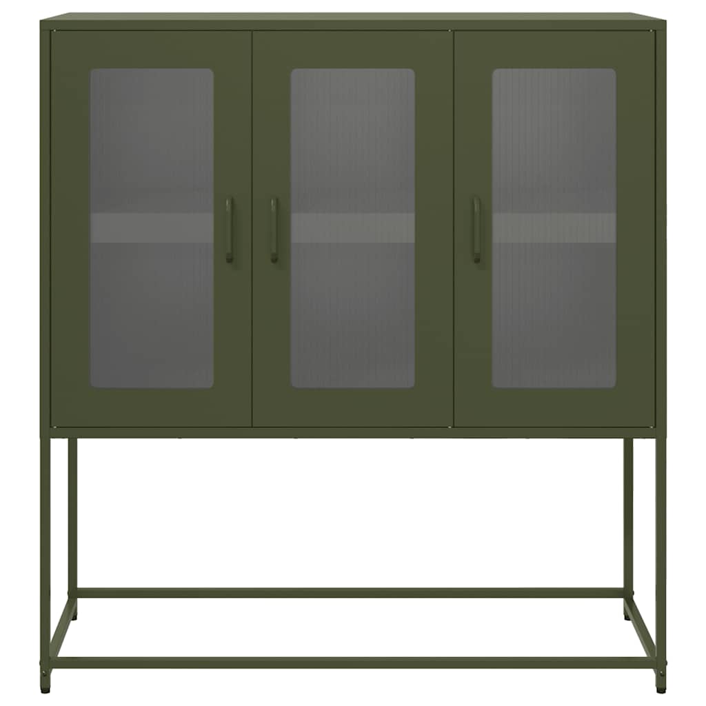 skab 100,5x39x107 cm koldvalset stål olivengrøn