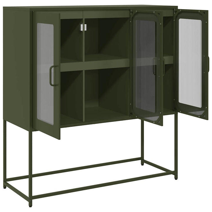skab 100,5x39x107 cm koldvalset stål olivengrøn